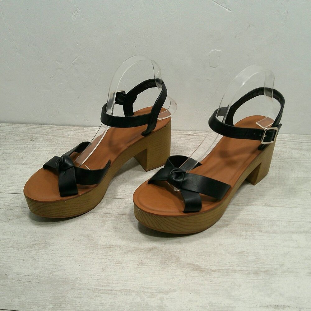 Universal Thread Platform Heels Chunky Faux Leath… - image 4